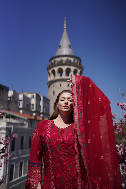 ARIA-EMBROIDERED LAWN 3 PCS (HG-08)