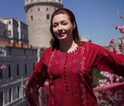 ARIA-EMBROIDERED LAWN 3 PCS (HG-08)