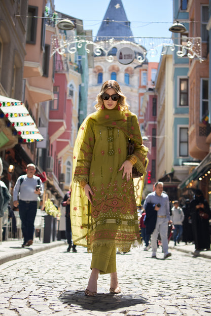 NORA-EMBROIDERED LAWN 3 PCS (HG-05)