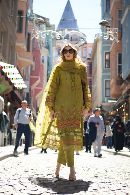 NORA-EMBROIDERED LAWN 3 PCS (HG-05)