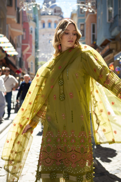 NORA-EMBROIDERED LAWN 3 PCS (HG-05)