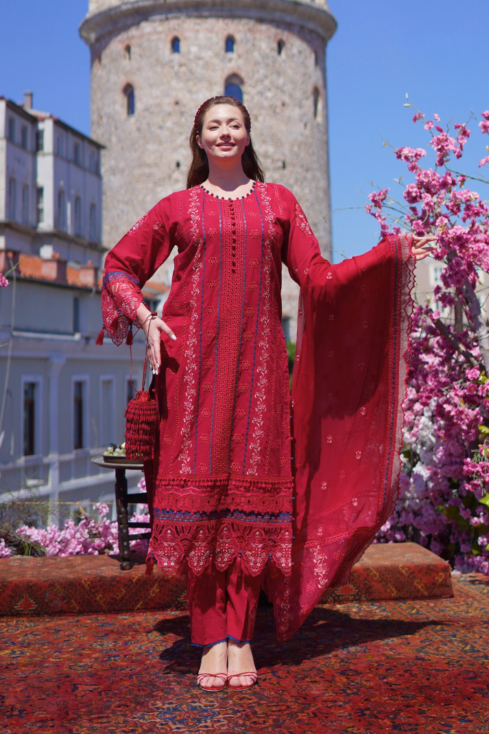 ARIA-EMBROIDERED LAWN 3 PCS (HG-08)