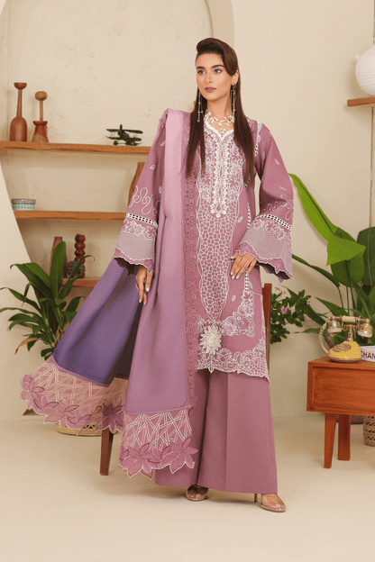 VIOLA-EMBROIDERED KARANDI 3 PCS (HG-306)